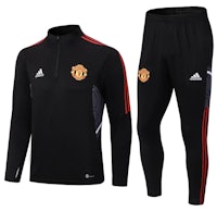 manchester united tracksuit in black and red