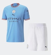 manchester city home jersey and shorts