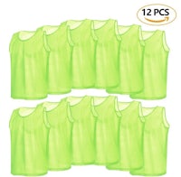 a set of green vests on a white background